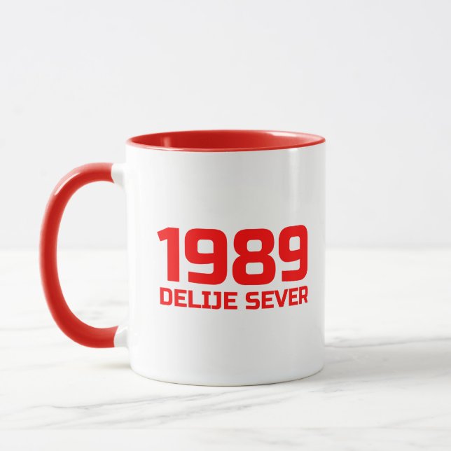 Crveni Tekst Delije Sever 1989 Mug (Left)