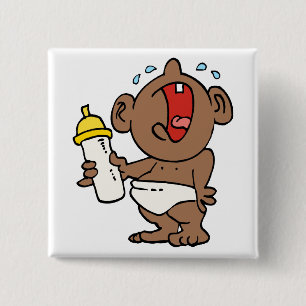 cry baby bottle 15 cm square badge