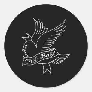 Cry Baby Tattoo Aesthetic Crybaby Bird Classic Round Sticker