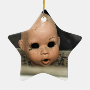 Cry Baby Vintage Doll Head Dirty Window Ceramic Ornament