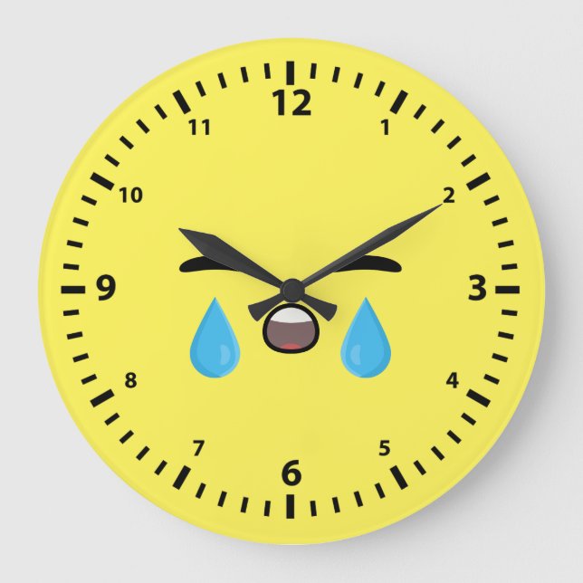 Cry Emoji Large Clock (Front)
