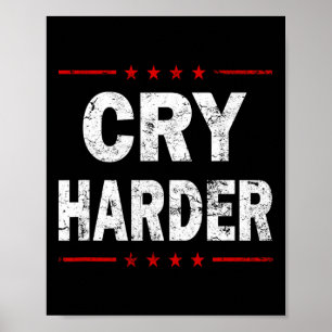 Cry Harder Trump 2024 Logo Funny Republican Politi Poster