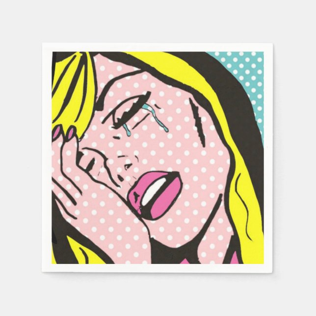 Cry Me a River Pop Art Paper Napkins (Front)