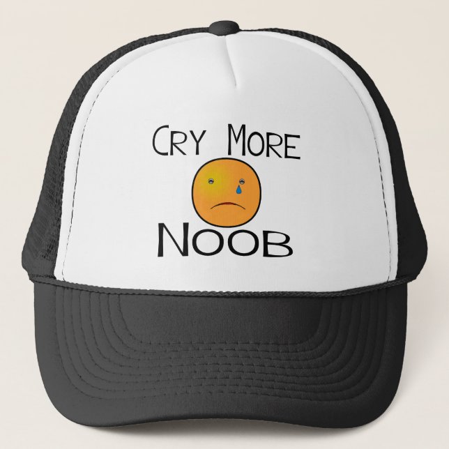 Cry More Noob Trucker Hat (Front)