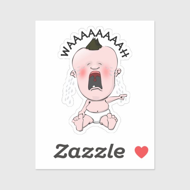 Crying Baby Pointing Finger Sticker (Sheet)