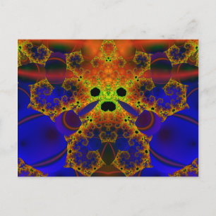 Crying Blue and Yellow Fractal Art Postcard