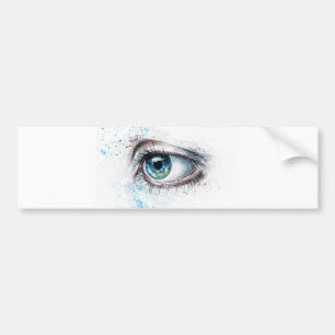 Crying Blue Eye (Sadness, Sympathy and Depression) Bumper Sticker