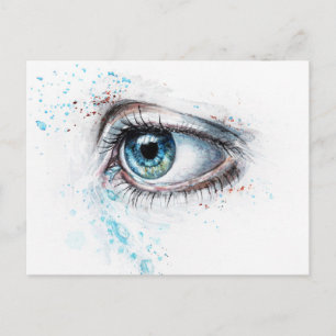 Crying Blue Eye (Sadness, Sympathy and Depression) Postcard