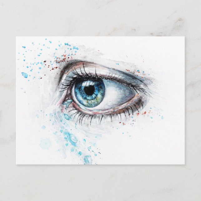 Crying Blue Eye (Sadness, Sympathy and Depression) Postcard (Front)