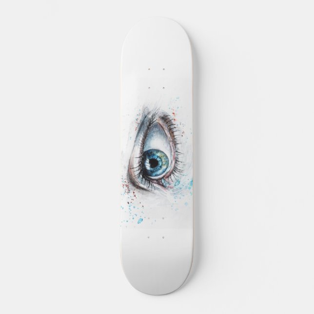 Crying Blue Eye (Sadness, Sympathy and Depression) Skateboard (Front)