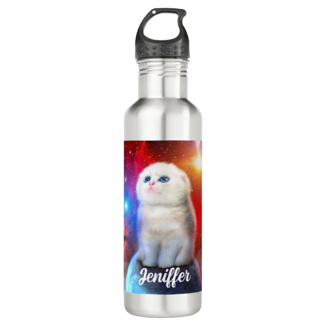 Crying cat in space                                710 ml water bottle (Front)