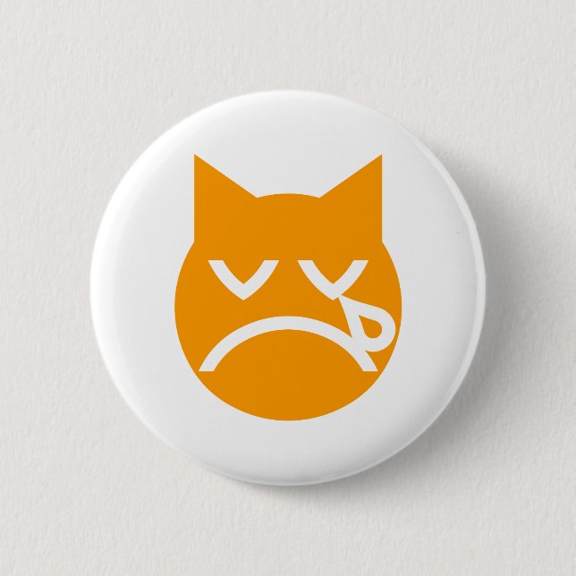 Crying Emoji Cat 6 Cm Round Badge (Front)