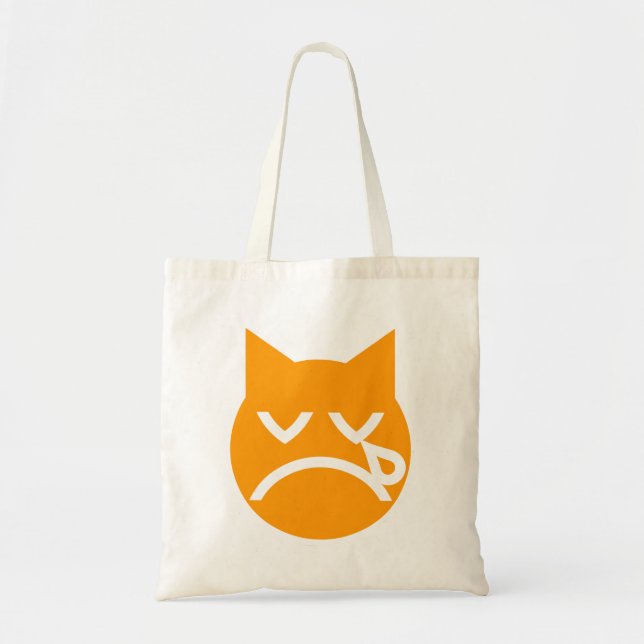 Crying Emoji Cat Tote Bag (Front)