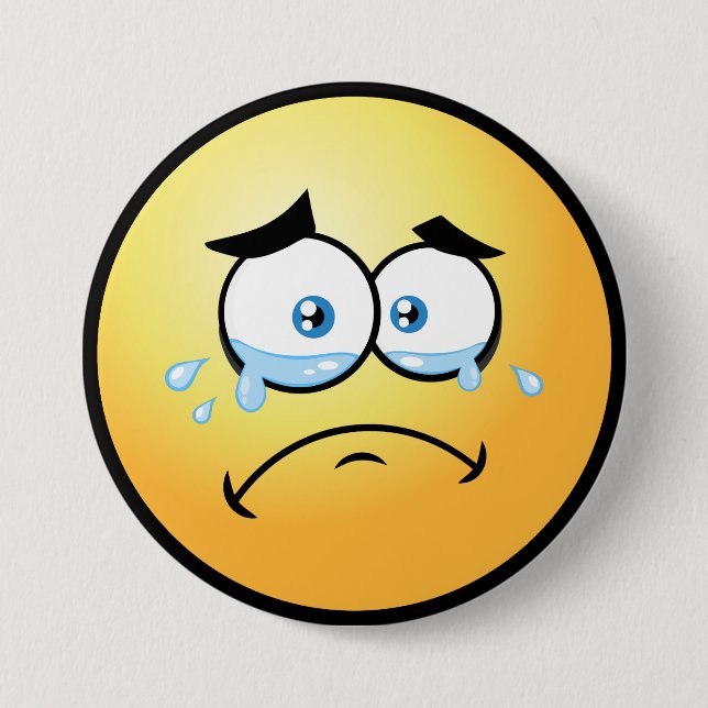 Crying Emoji Large 7.5 Cm Round Badge (Front)