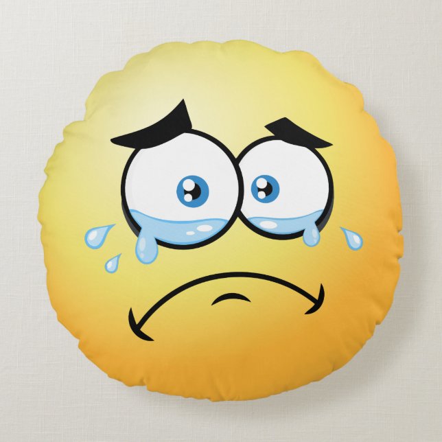 Crying Emoji Round Round Cushion (Front)