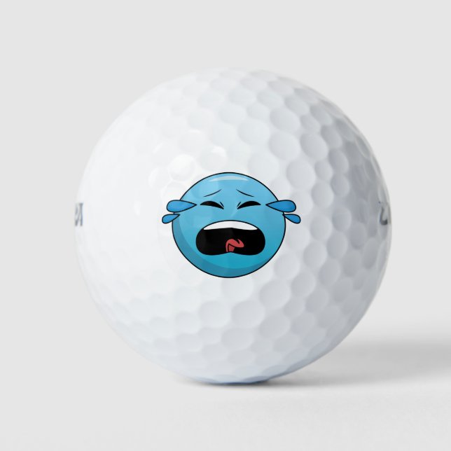 Crying Emoticon Golf Balls (Front)