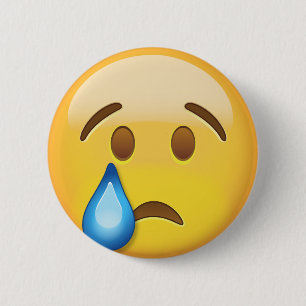 Crying Face Emoji 6 Cm Round Badge