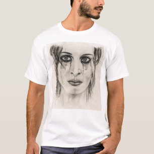 Crying girl - Drawing in pencil T-Shirt