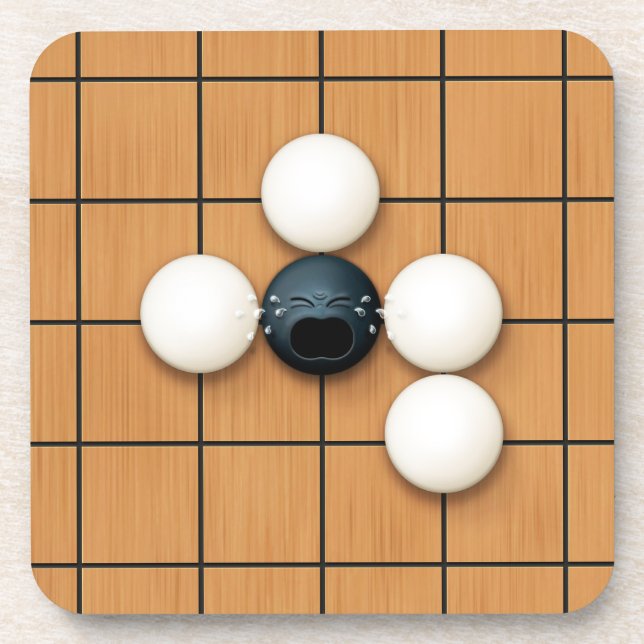 Crying Goishi in Atari Funny Igo Coaster (Front)