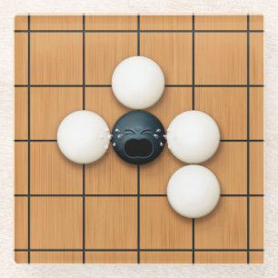 Crying Goishi in Atari Funny Igo Glass Coaster