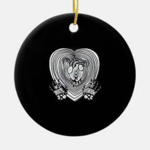 Crying Heart Classic - Skeleton Hands Heart Ceramic Ornament