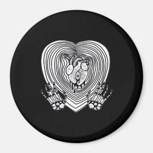 Crying Heart Classic - Skeleton Hands Heart Magnet