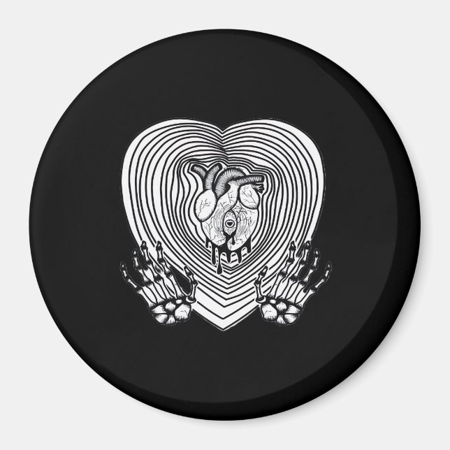 Crying Heart Classic - Skeleton Hands Heart Magnet (Front)