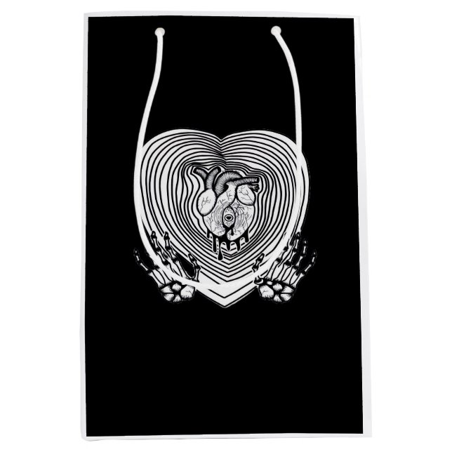 Crying Heart Classic - Skeleton Hands Heart Medium Gift Bag (Front)