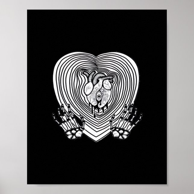 Crying Heart Classic - Skeleton Hands Heart Poster (Front)
