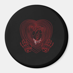 Crying Heart In Red  - Skeleton Hands Hearts Magnet