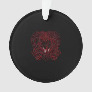 Crying Heart In Red Skeleton Hands Hearts Modern  Ornament