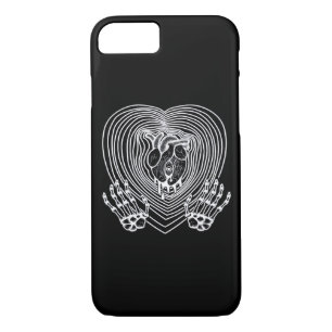 Crying Heart In White  - Skeleton Hands Hearts iPhone 8/7 Case