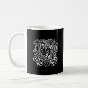 Crying Heart In White  - Skeleton Hands Hearts Coffee Mug