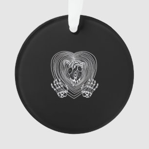 Crying Heart In White - Skeleton Hands Hearts Ornament