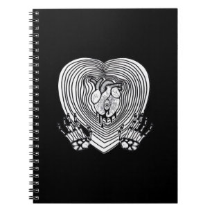 Crying Heart Skeleton Hands Classic Style Notebook