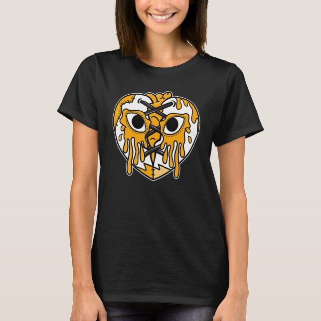 Crying Heart With Patches OG Yellow Toe 1s Matchin T-Shirt (Front)
