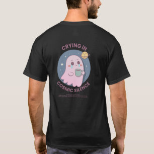 Crying in Cosmic Silence – Cute Existential Ghost  T-Shirt