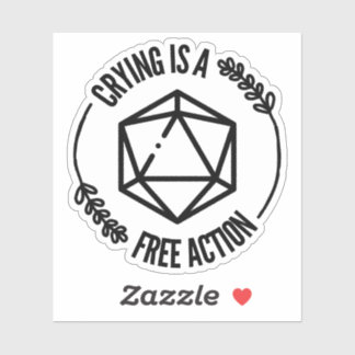 Crying is a Free Action Funny D&D Sticker