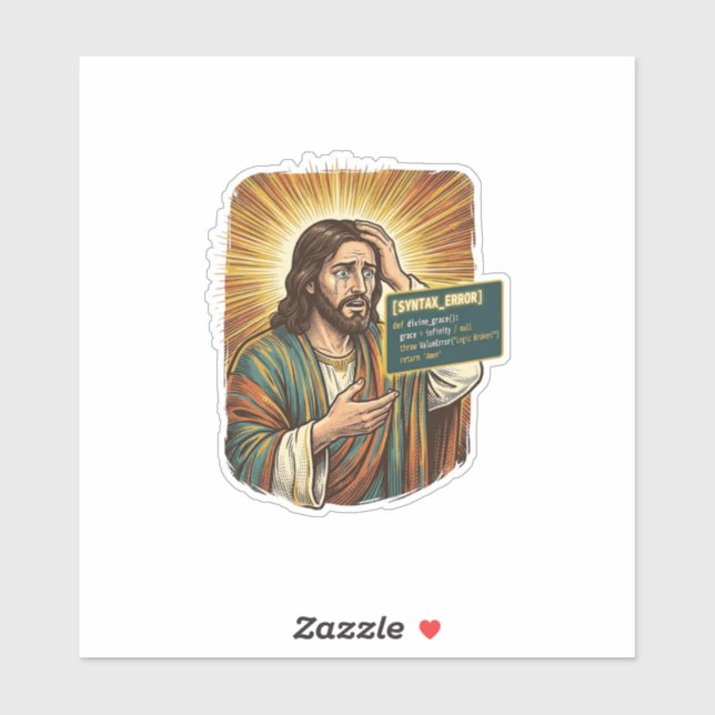 Crying Jesus Syntax Error Coding Programmer Softwa (Sheet)