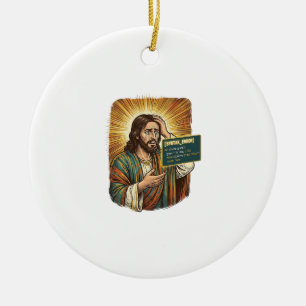 Crying Jesus Syntax Error Coding Programmer Softwa Ceramic Ornament