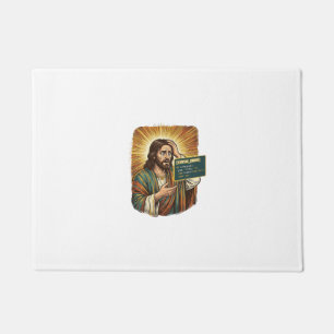 Crying Jesus Syntax Error Coding Programmer Softwa Doormat