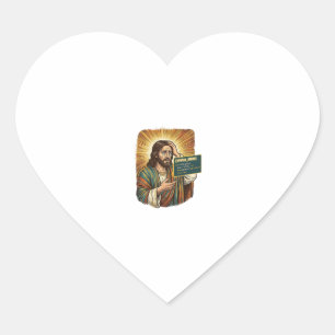 Crying Jesus Syntax Error Coding Programmer Softwa Heart Sticker