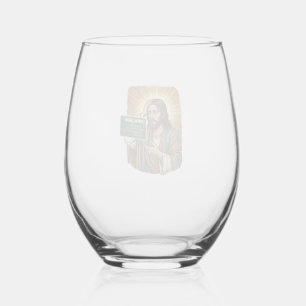 Crying Jesus Syntax Error Coding Programmer Softwa Stemless Wine Glass