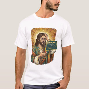 Crying Jesus Syntax Error Coding Programmer Softwa T-Shirt