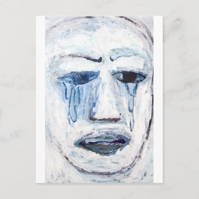 Crying Man (face portrait expressionism ) Postcard (Front)