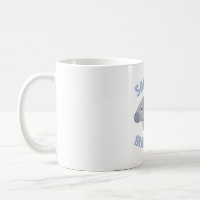 Crying Manatee Save The Manatees Coffee Mug (Left)