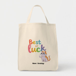 Crying Meme Cat Sarcastic Good Luck Illustration Tote Bag