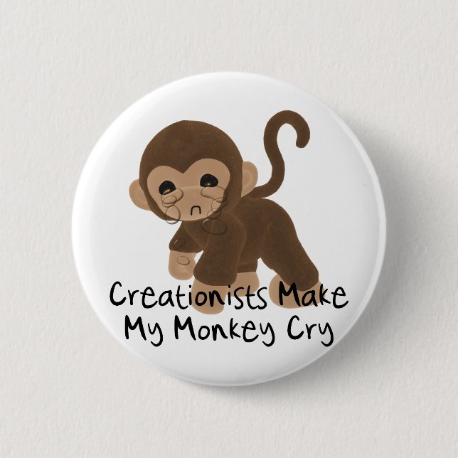 Crying Monkey 6 Cm Round Badge (Front)