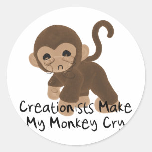 Crying Monkey Classic Round Sticker