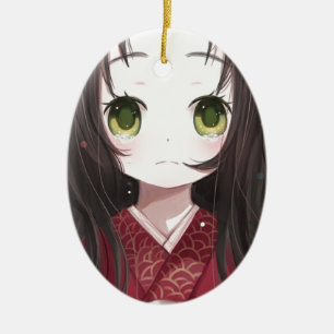 crying necco ceramic ornament